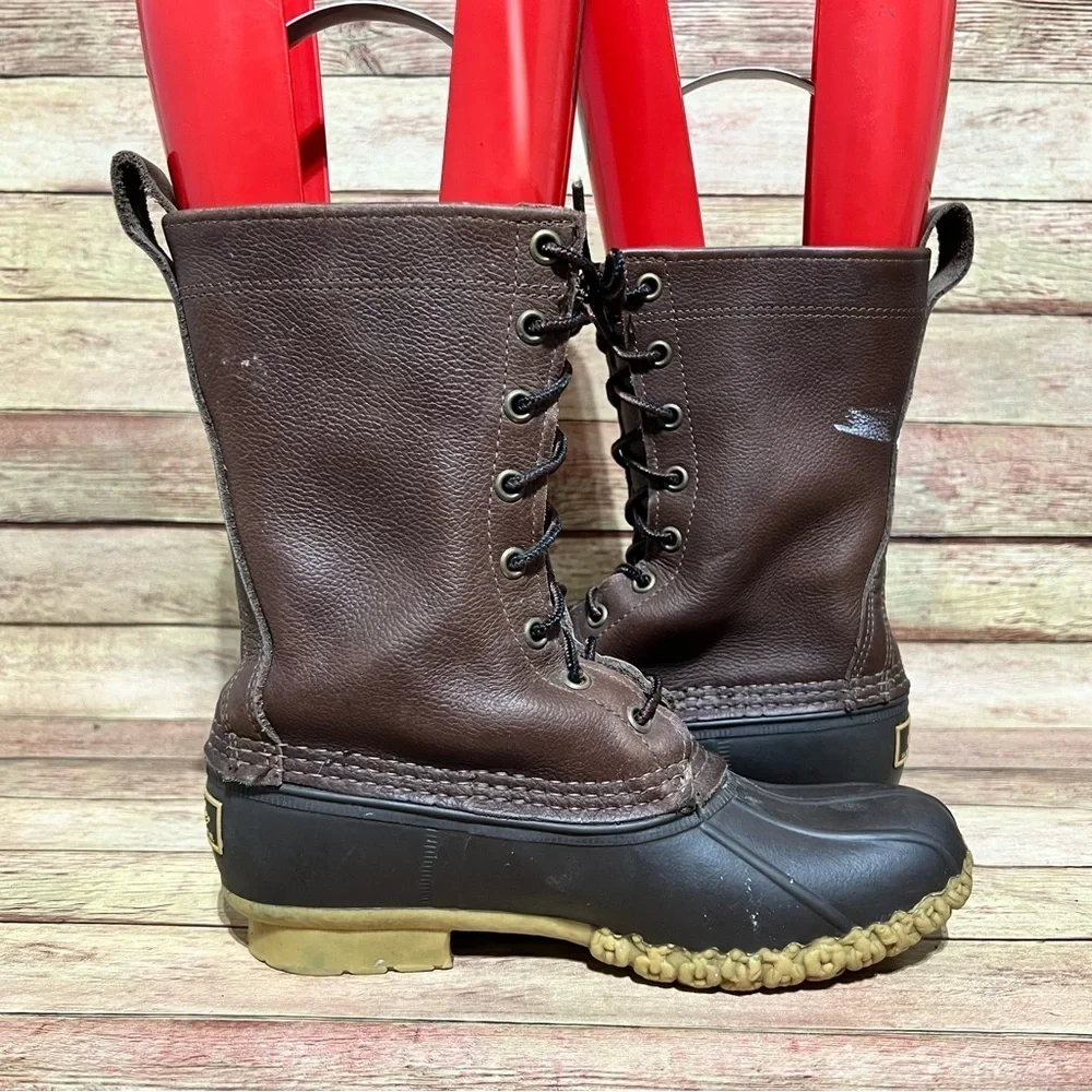 L.L. Bean 10” Brown Duck Boots - Picture 2 of 10